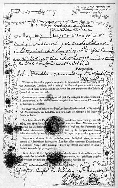 フランクリン遠征「最後の記録」｜Victory Point Noteが伝えた24人の死と船の放棄