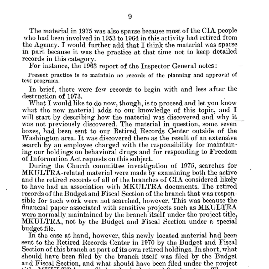 なぜMKULTRAの全貌は復元できないのか？｜1973年の記録廃棄と1977年公聴会