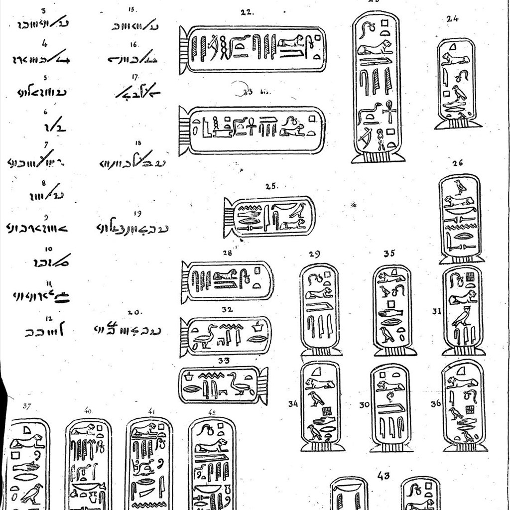 シャンポリオンの1822年『ダシエ氏への書簡』54ページの図版