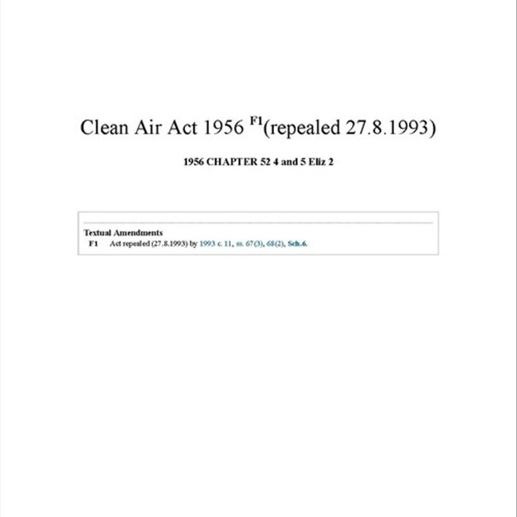 Clean Air Act 1956の法令ページを示す派生画像。原本PDFそのものではない。