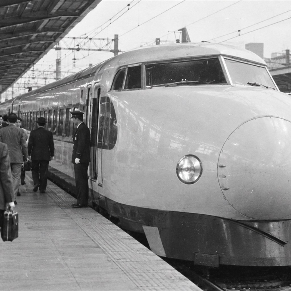 1964年10月1日の東海道新幹線開業を題材にした再現イメージ（生成画像）