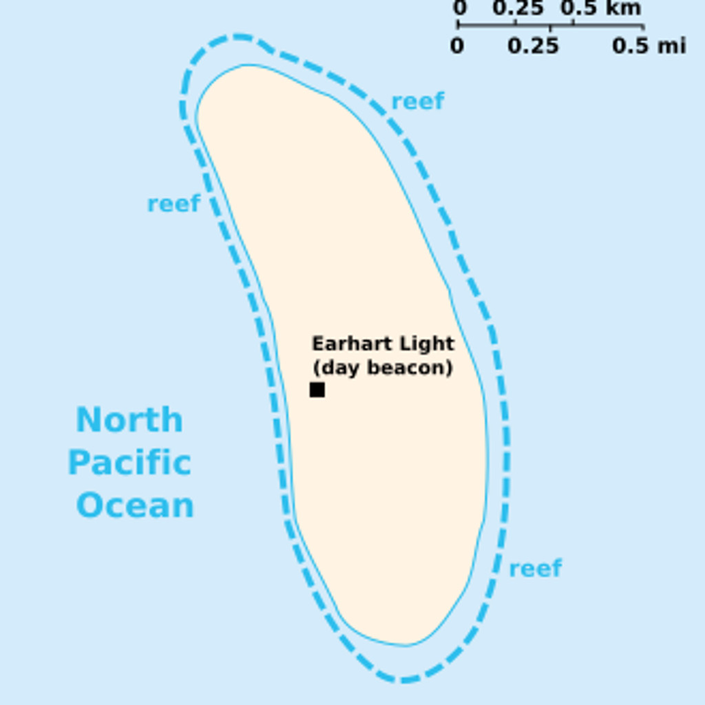 ハウランド島の形状を示す地図